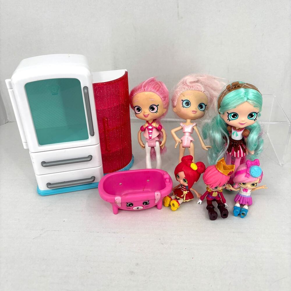 Shopkins Shoppies Mixed Lot Chef Club Refrigerator Fridge Mini Dolls Peppa Mint